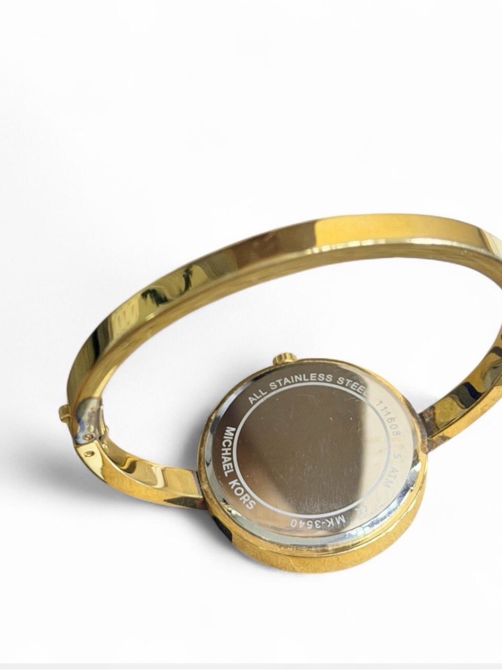 Michael Kors Gold-Tone Cuff Watch with White, Pink & Tortoiseshell Bezels - Picture 6 of 7